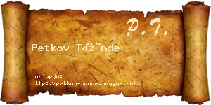Petkov Tünde névjegykártya
